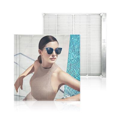 China commercial advertising p10 rgb led display lead glass display transparent led glass screen for sale