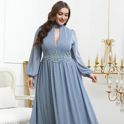 China Factory Viable Women Elegant Plus Size Maxi Dresses 2022 Long Sleeve Plus Size Bridesmaid Wedding Party Festival Oversized Clothing for sale