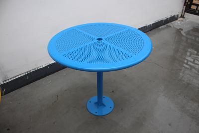 China Street Furniture Gavin Park Steel Round Table With Benches Rustproof Outdoor Metal Round Tables for sale