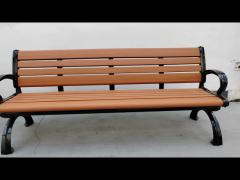 Composite Rustic Outdoor Wooden Garden Bench With Die Cast Aluminum Ends