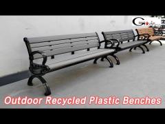 Composite Outdoor Recycled Plastic Benches Weather Resistant With Armrests