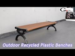 Leisure Outdoor Recycled Plastic Benches 1500mm Length With Cast Aluminum Legs