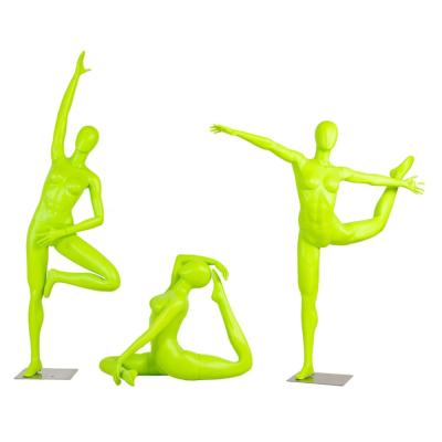 China New Design Plus Size Fiberglass Female Yoga Display Mannequin For Sale for sale