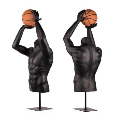 China Plus Size Fiberglass Sports Mannequin Upper Body Basketball Male Mannequin For Sale for sale