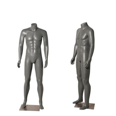 China Plus Size Mannequin Gray Headless Mannequin Standing Male Fiberglass Window Display Men Fiberglass Plus Size 11 Year Mannufacturer Sexing for sale