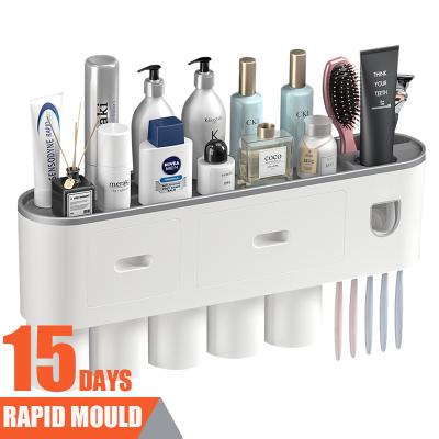 China Factory Directly Sustainable High Quality Automatic Toothpaste Dispenser Toothbrush Holder for sale