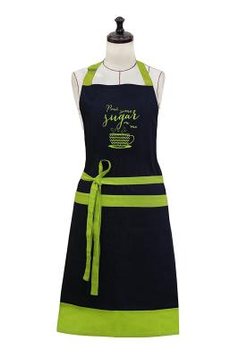 China Embroidered 100% Cotton Professional Apron for Men & Women with Adjustable Neck & Centre Pockets Perfect for Cooking for sale