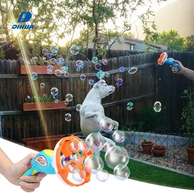 China Sustainable Dog Interactive Toy Blower Bubble Maker Machine with 2 Giant and Small Interactive Bubble Wands Toys for Pets Bubble Solution for sale