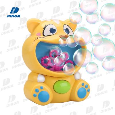 China Cartoon Automatic Bubble Machine 2000+ Bubbles Per Minute Kitten Bubble Blower Maker Party Favors Supplies For Kids Birthday Gift for sale