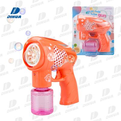 China Bubble Toys Plastic Electric Soap Bubble Toys Gun for Kids Bubble Blaster Gun Battery Operated Fan with Light and Music for sale