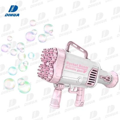 China Bubble Play Outdoor Bubble Toy Gatling Bubble Gun Machine Summer 44 Holes Rocket Boom Bubble Gun With Solution for sale