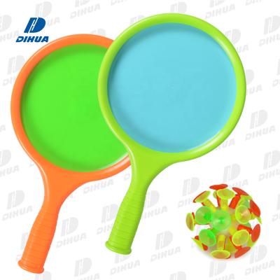 China Colorful Sucker Ball Toss Hook Ball Sticky Hook Game Set Sticky Racket Set Sports Game Toys Toss Disc Paddle Tennis Set Game for sale