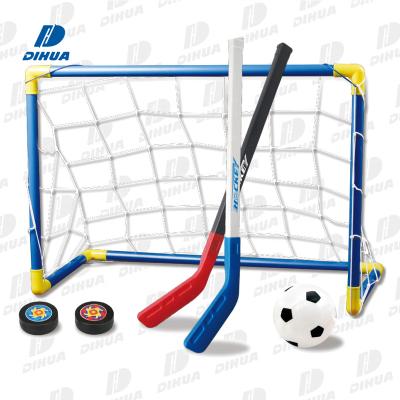 China Colorful 2 in 1 Kids Soccer Goal Set Ice Hockey Toys Soccer Toy Game Training Set Children Play Balls Outdoor Sports Toys for sale