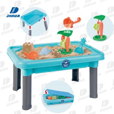 China Water Sand Table Kids Summer Outdoor Toy Sand and Water Table for Kids Beach Toy Set Beach Sand Table Toy with Tools and Hourglass 11PCS for sale