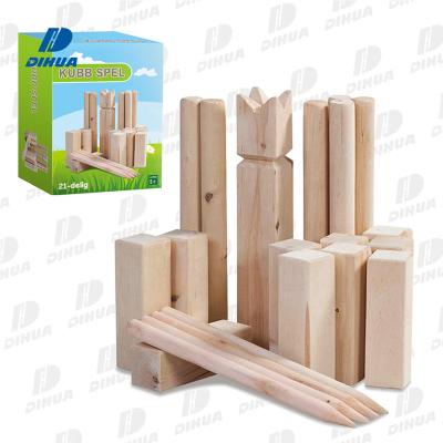 China Wooden Kubb Set Outdoor Games For Family Approved Viking Kubb Classic Wooden Court Viking Lawn Kubb Tossing Play Set for sale