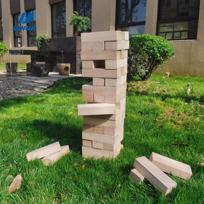 China Outdoor Wooden Building Toy Stacking Tower 51pcs Block Toys Large Giant Tumble Tumble Wood Stacking Toy Tumbling Tower for sale