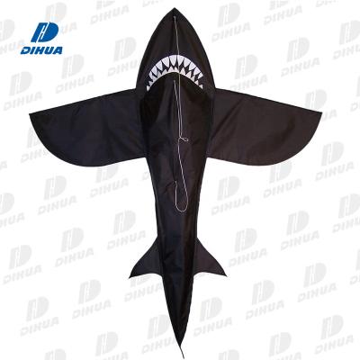 China 3D Black Shark Kites For Kids 3D Black Shark With Teeth Large Outdoor Recreational Aircraft Kite Easy To Assemble Kites for sale