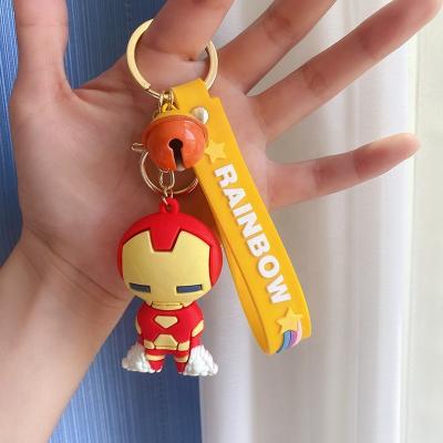 China Hot Selling Souvenir Amazon Hot Selling Cartoon 3D PVC Keychain PVC Keychain Popular Marvel Animation Actions Cute Keychains for sale