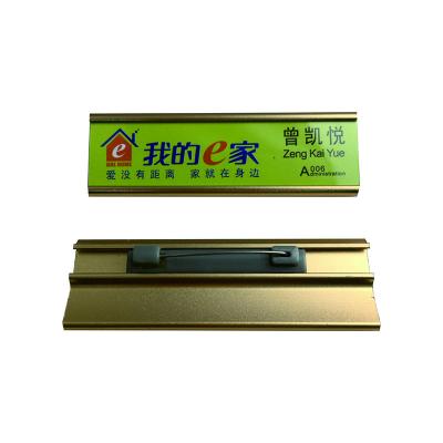 China Business Pin Reusable Name Badge Pin Metal Business ID Tag Employee Aluminum Alloy Sublimation for sale