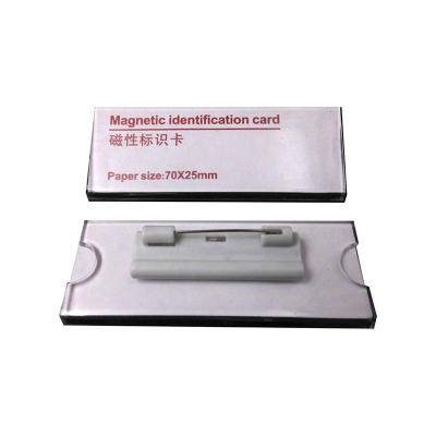 China Wholesale Transparent Name Reusable Pin ID Tag Holders Acrylic Employee Manager Name Badge for sale