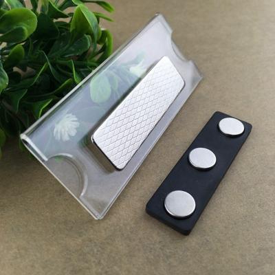 China Wholesale Strong Fastener Pin Reusable Acrylic Plastic ID Tag Holder Employee Name Badge With Pin Or Magnetic for sale