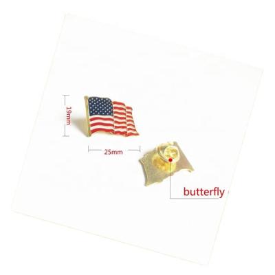 China New Europe Promotional Wholesale Custom Metal Craft Souvenirs Soft Hard Enamel Pin Badge American Flag Lapel Pin for sale