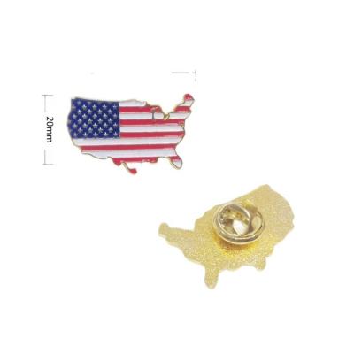 China Europe Customized Country Flag Pin Badge USA Metal Enamel American Flag Map Lapel Pin for sale