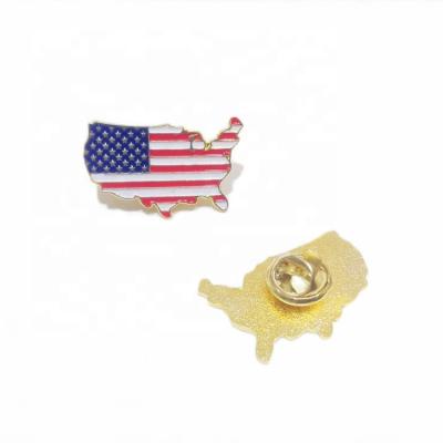 China Hot Selling National Europe American Flag Badge Metal Lapel Backpack Enamel Pins With Map for sale