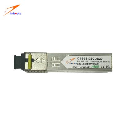 중국 TX 1550nm 1.25G 20KM SC BIDI SFP 이더넷 트랜시버 모듈 판매용