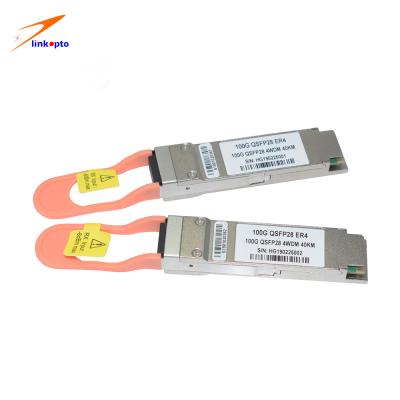 China QSFP28 OTU4 Line Interface 4WDM-40 DUAL RATE 40km 4 x 28Gb/s transceivers optic module for sale