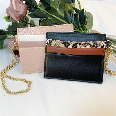 China Fashion Hit Color PU Leather Credit Card Wallet Holder With Keychain for sale