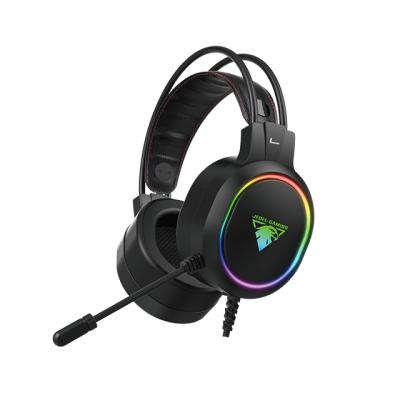 China Headphones RGB Dampen Bass Stereo Ultimate Gaming Headphones Heavy With Microphone Chip USB 7.1 LED 7 Virtual Sound OEM 7 Connector Colors for sale