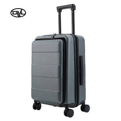 China High Quality PC Hard Shell Pocket Laptop Luggage Travel Bags Suitcase Cabin Trolley Front Luggage 20 for sale