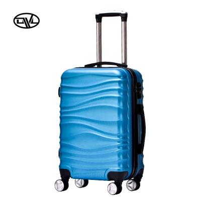 China Unique ABS Dongguan Factory Gold Striped Trolley 20inch Luggage Bag Travel Luggage Cases for sale