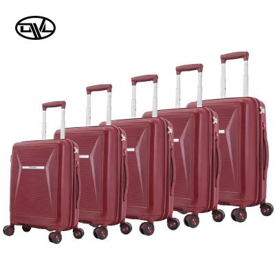 China Factory direct sales custom 100% pp trolley luggage 6 pcs set trolley case multicolor aluminum sheer background travel logo for sale