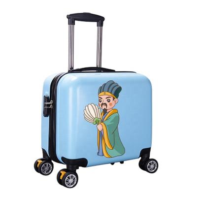 China OEM/ODM Cute Children's 18 Inch Cartoon Character Trolley Case Shell Hard PC ABS Children Luggage for sale