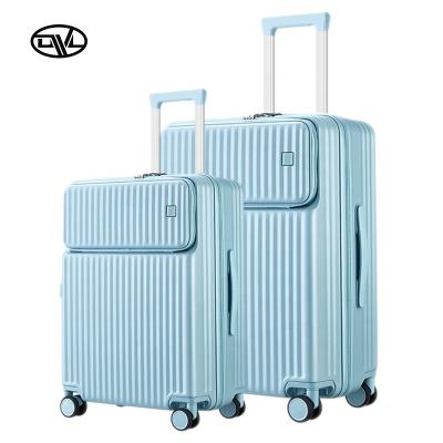 China Wholesale Best Price Business Airplane Trolley Case Smart Suitcase PC Travel Luggage With Protective Luggage Cover for sale