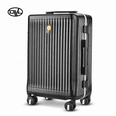 China Brand Design Polycarbonate 24 PC Travel Trolley Aluminum Telescopic Suitcases Large Luggage Rod Suitcases 24 for sale