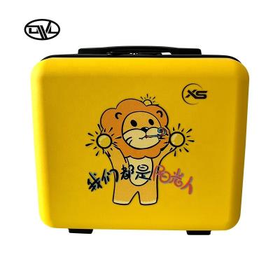 China Customizable Yellow Mini Luggage Box 14inch PP Fashion Style Cosmetic Case Storage Bag Any Make Up Box for sale