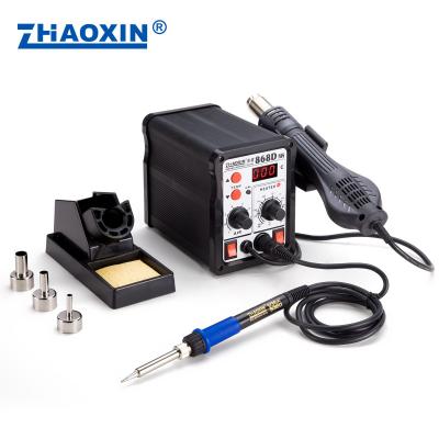 China ZHAOXIN 868D ESD 3 +Iron Nozzles Solder Hot Air Soldering+ Gun 2 in 1 rework soldering iron station 280*190*170 for sale