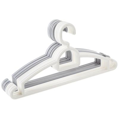 China Japan Style White Plastic Clothes Hangers Standard Plastic Clothing Hangers for sale