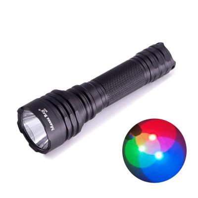 China Green 650nm 532nm 450nm Blue Constant Current Aluminum Alloy Red Black Camping Manta Ray M45 XP-E2 1 Mode Colorful RGB LED Flashlight for sale