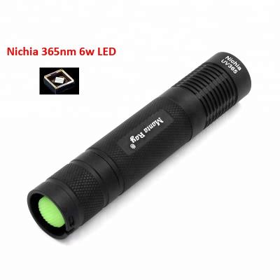 China S9 Backup Manta Ray Black Nichia UV 365nm 6w Led Flashlight Curing Fluorescent Agent UV Detection for sale