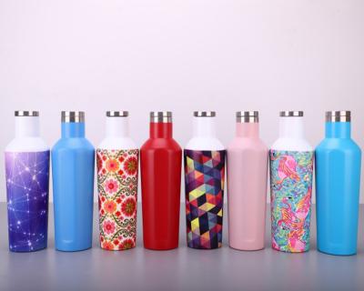 China 500ml Stainless Steel Sustainable Water Bottle Double Wall Insulation Vacuum Wine Tumbler Flamingo Pattern Water Cups for sale