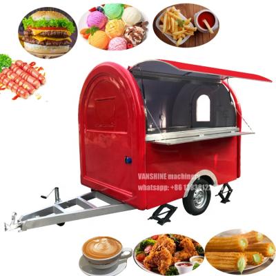 China Commercial full equipped catering food truck multi-function small food cart mobile fast food trailer with low price for sale