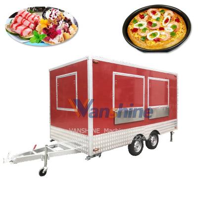 China Good quality with reasonable price mobile food trucks pizza food cart cooking trailer kiosk van trailer for sale manufacturer for sale