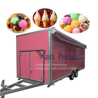 China Large Space Winery Square Food Trailer Popular Snack Cart With Low Price for sale