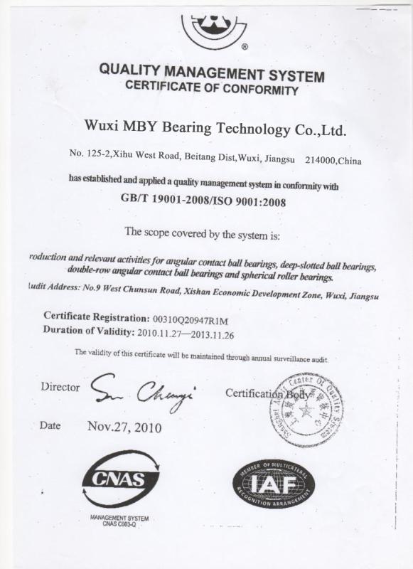  - Wuxi MBY Bearing Technology Co.,Ltd