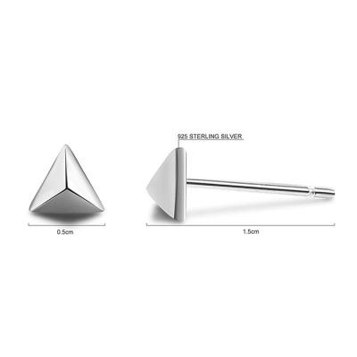 China Minimalist CLASSIC 925 Sterling Silver Triangle Stud Earrings for Women for sale