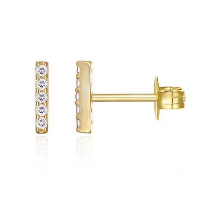 China TRENDY Minimalist Stud Earring Jewelry 925 Sterling Silver Cz Bar Earrings For Women for sale